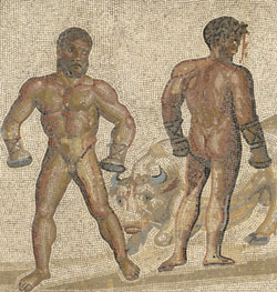 Mosaic Artwork - Combat Between Dares and Entellus