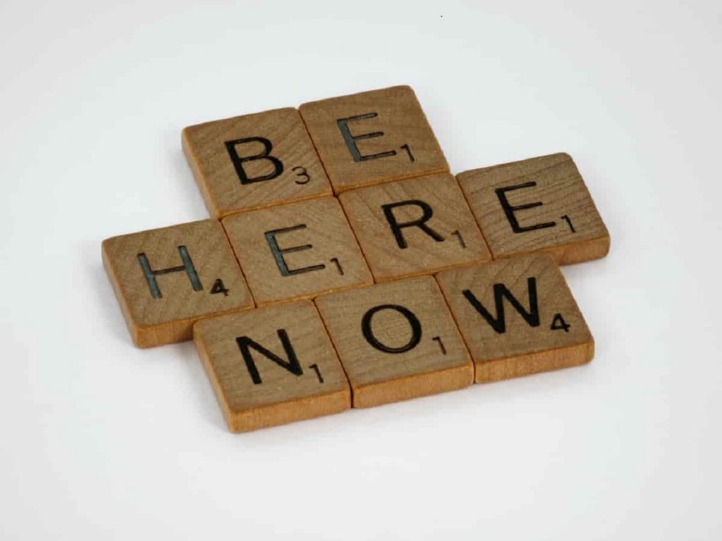 photo of Mindfulness - wood blocks - be here now